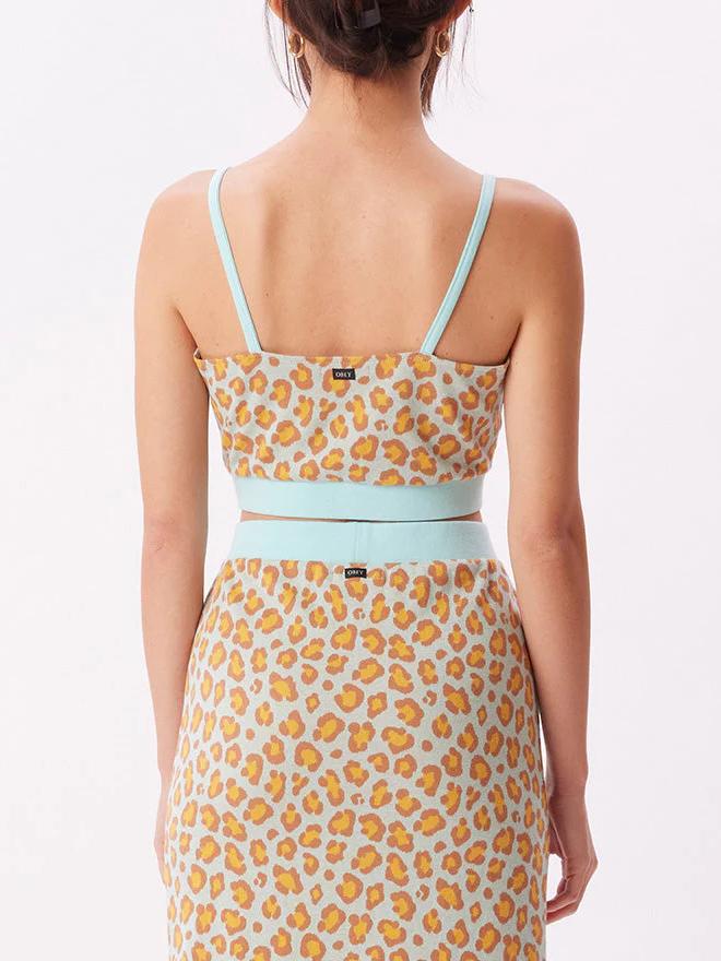 OBEY LEOPARD BRA TANK SOAP SUDS MULTI
