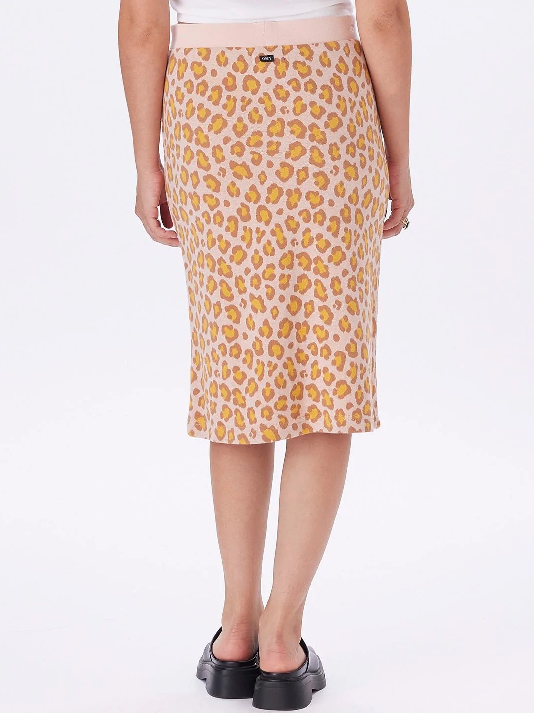 OBEY LEOPARD SKIRT PINK CLAY MULTI
