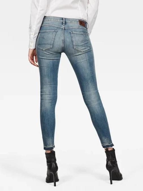 ANTIC FADED RIPPED MARINE 3301 MID SKINNY ANKLE JEANS