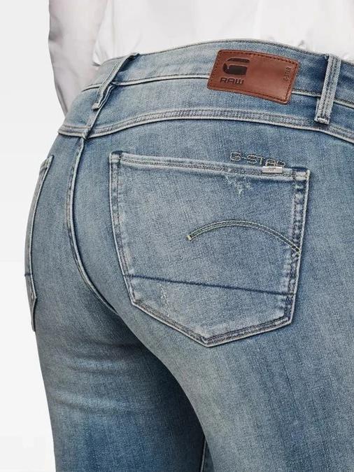 ANTIC FADED RIPPED MARINE 3301 MID SKINNY ANKLE JEANS