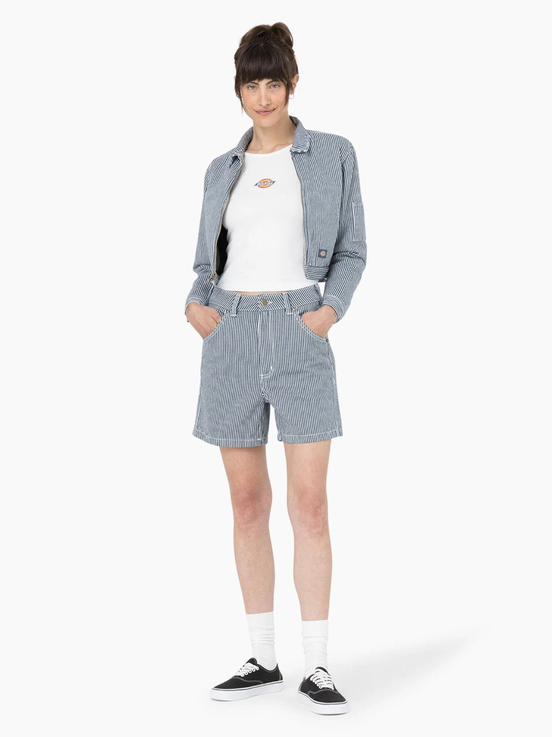 DICKIES HICKORY STRIPE SHORTS AIRFORCE BLUE