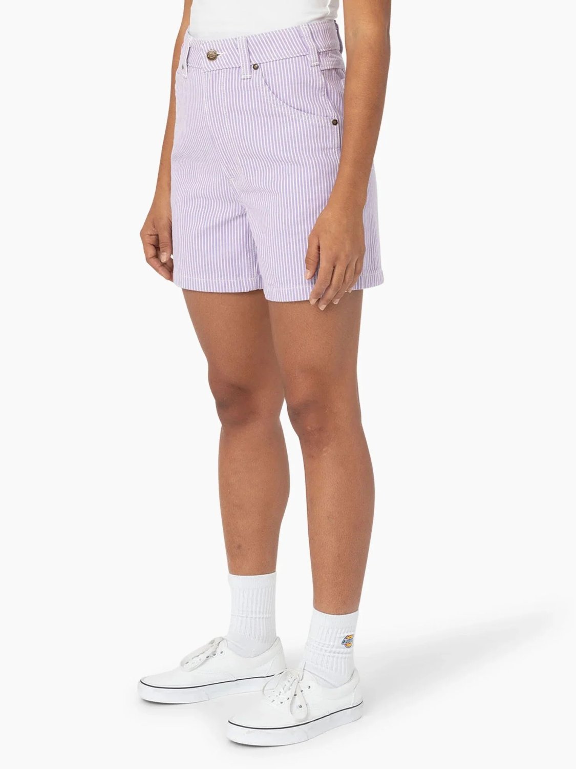 DICKIES HICKORY STRIPE SHORTS PURPLE ROSE