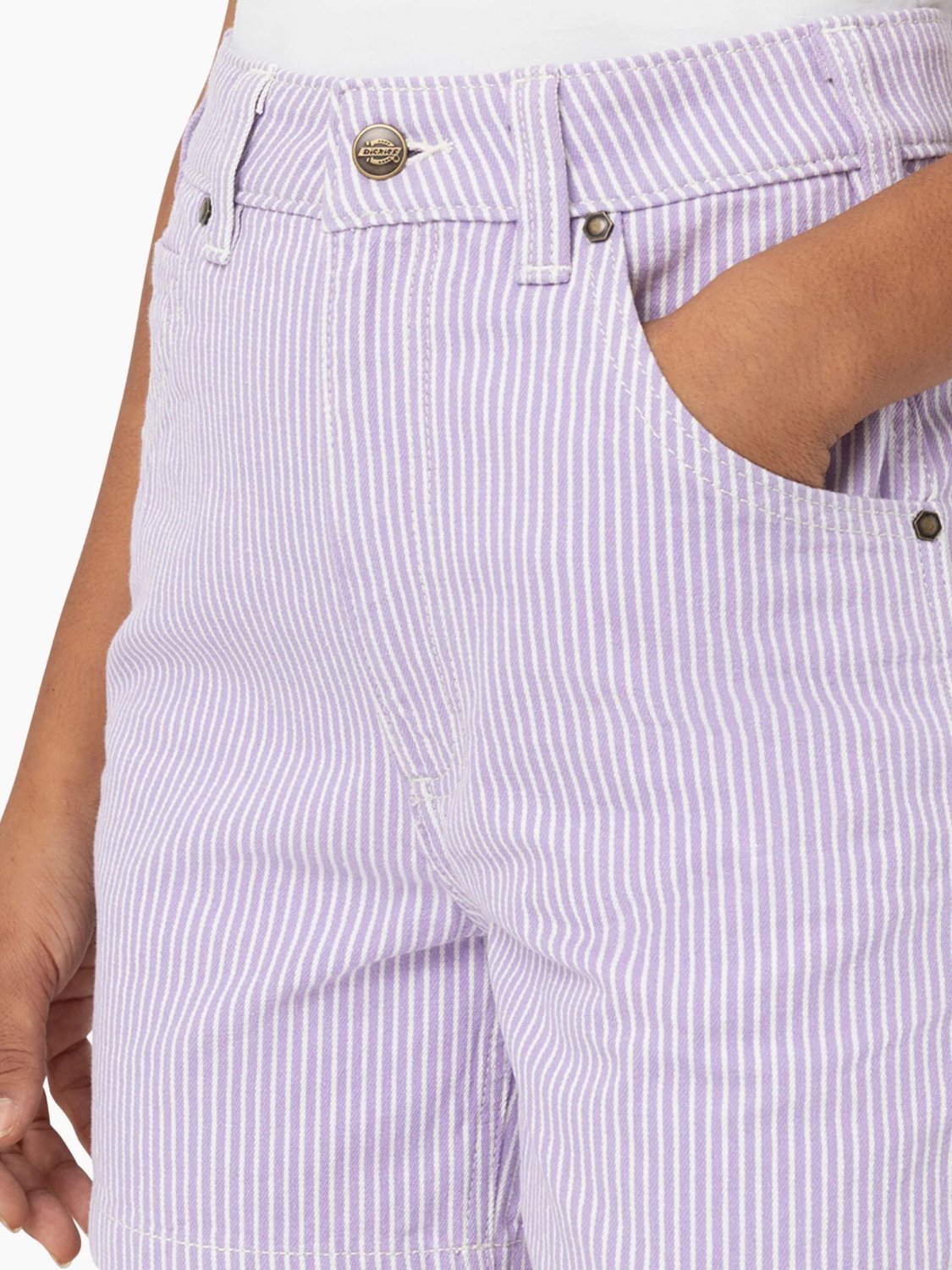 DICKIES HICKORY STRIPE SHORTS PURPLE ROSE