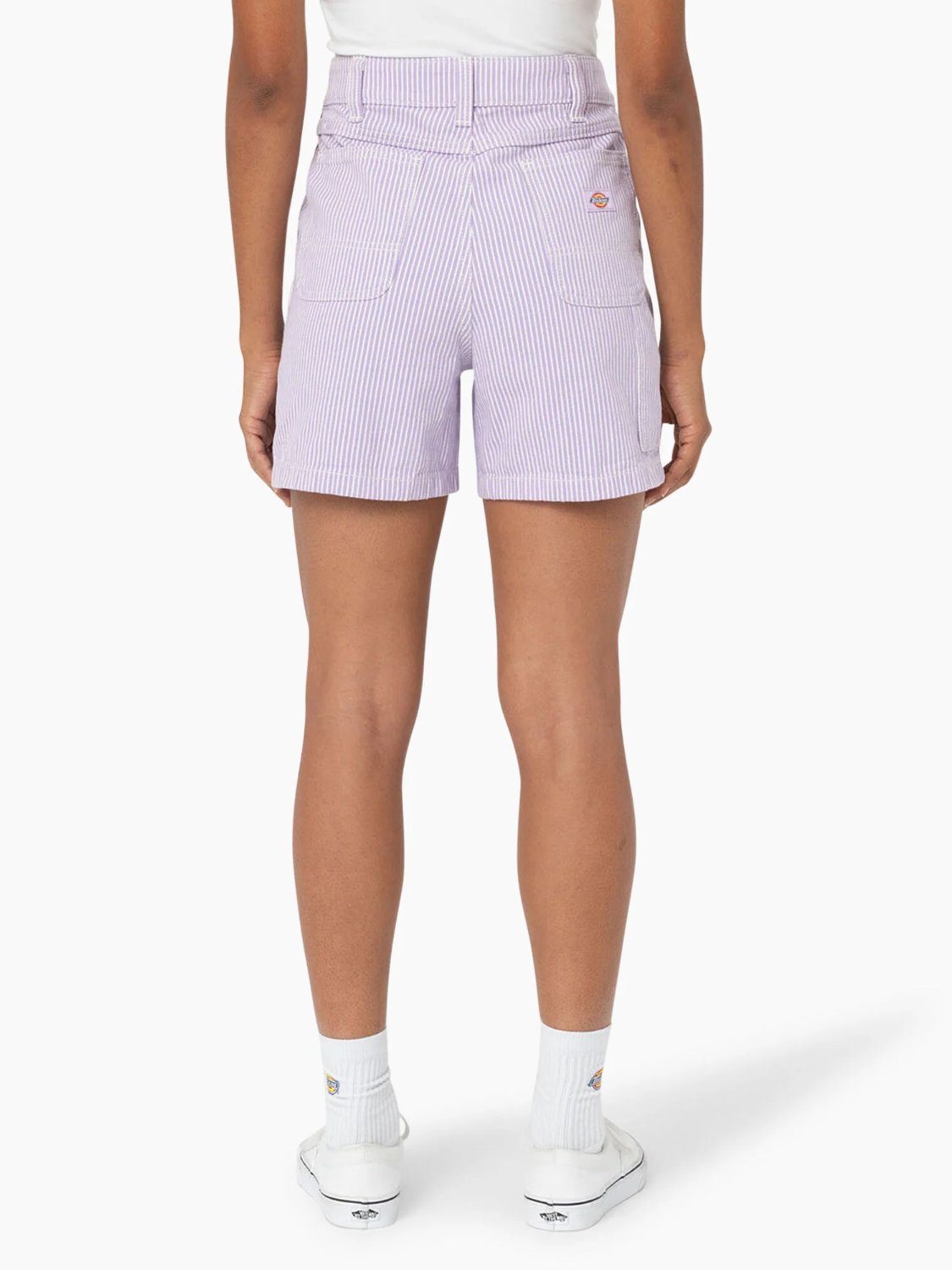 DICKIES HICKORY STRIPE SHORTS PURPLE ROSE
