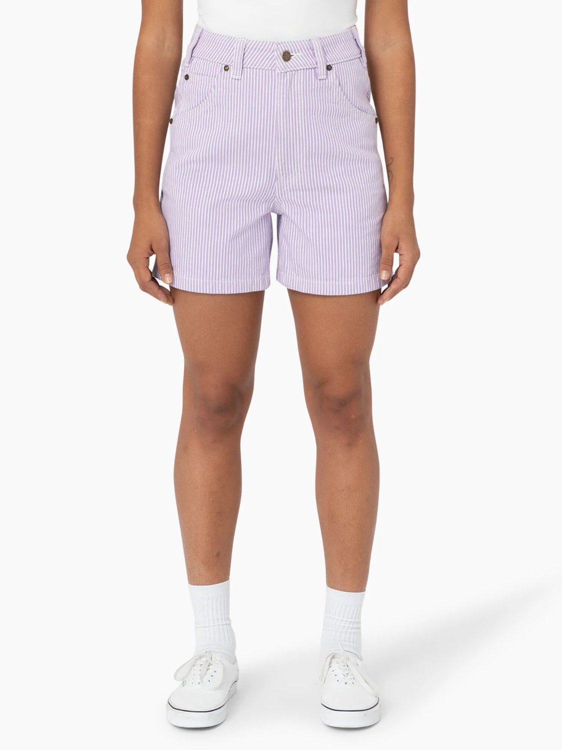 DICKIES HICKORY STRIPE SHORTS PURPLE ROSE
