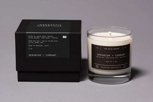 MANREADY MERCANTILE BOLD SERIES GERANIUM + CURRANT SOY CANDLE