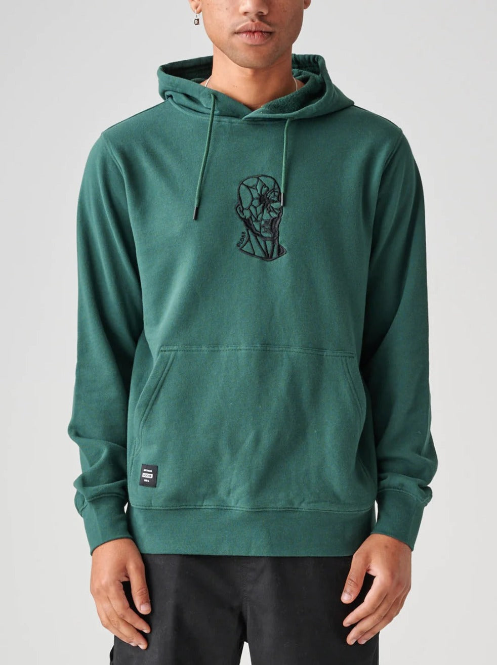 GLOBE SMASHED HOODIE NIGHT GREEN