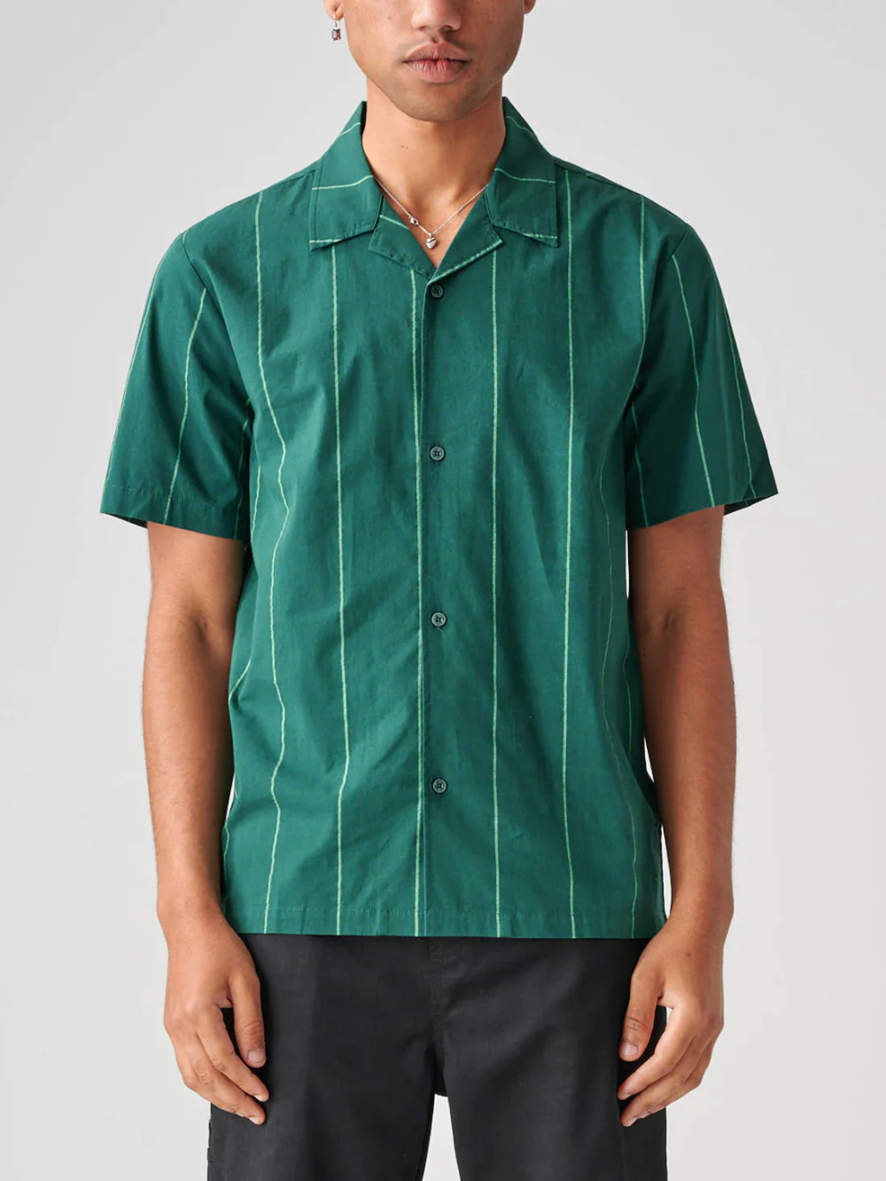 GLOBE OFF COURSE SS SHIRT NIGHT GREEN