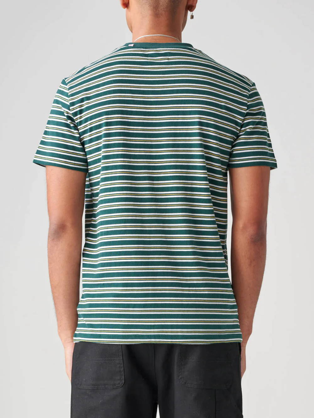 GLOBE STRAY STRIPED TEE NIGHT GREEN