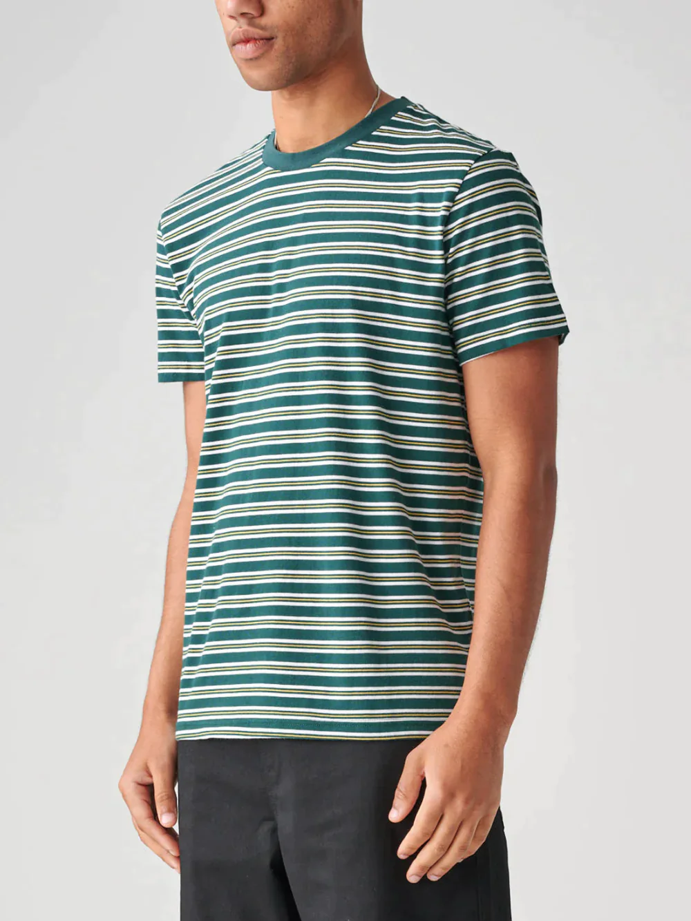 GLOBE STRAY STRIPED TEE NIGHT GREEN