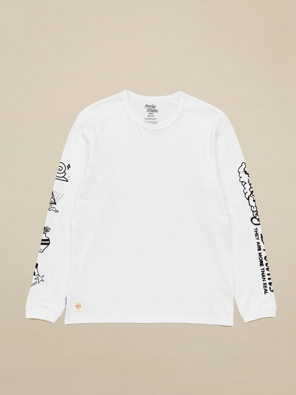 GLOBE BOOTLEG DREAMS LONG SLEEVE TEE WHITE