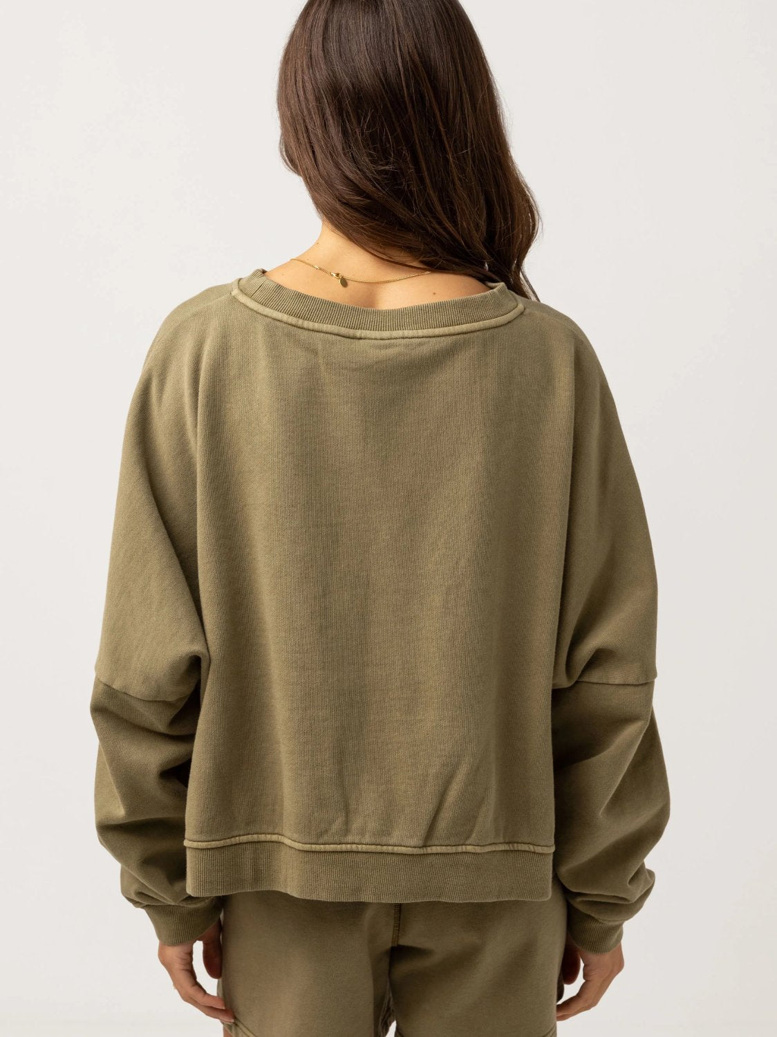 RHYTHM SUNBATHER SLOUCH FLEECE WASHED OLIVE