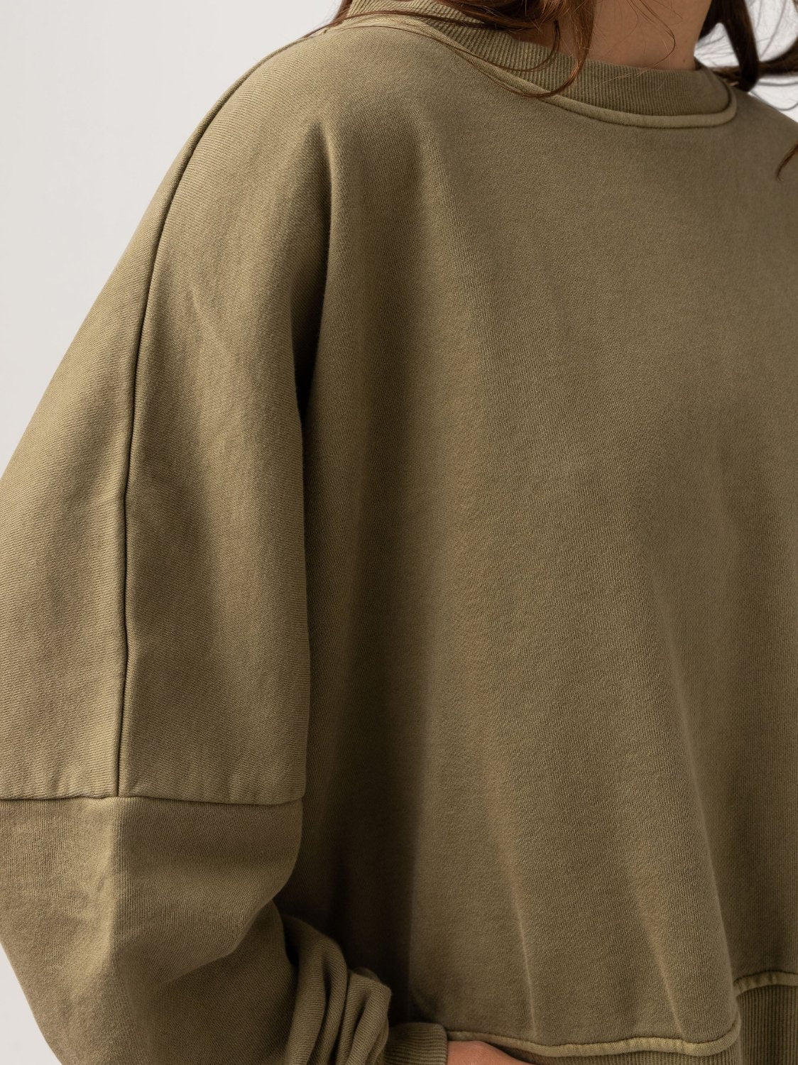 RHYTHM SUNBATHER SLOUCH FLEECE WASHED OLIVE
