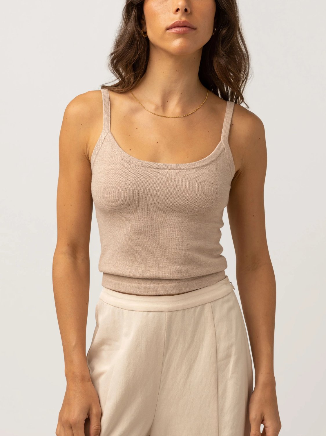 RHYTHM YUMI KNIT TOP OATMEAL