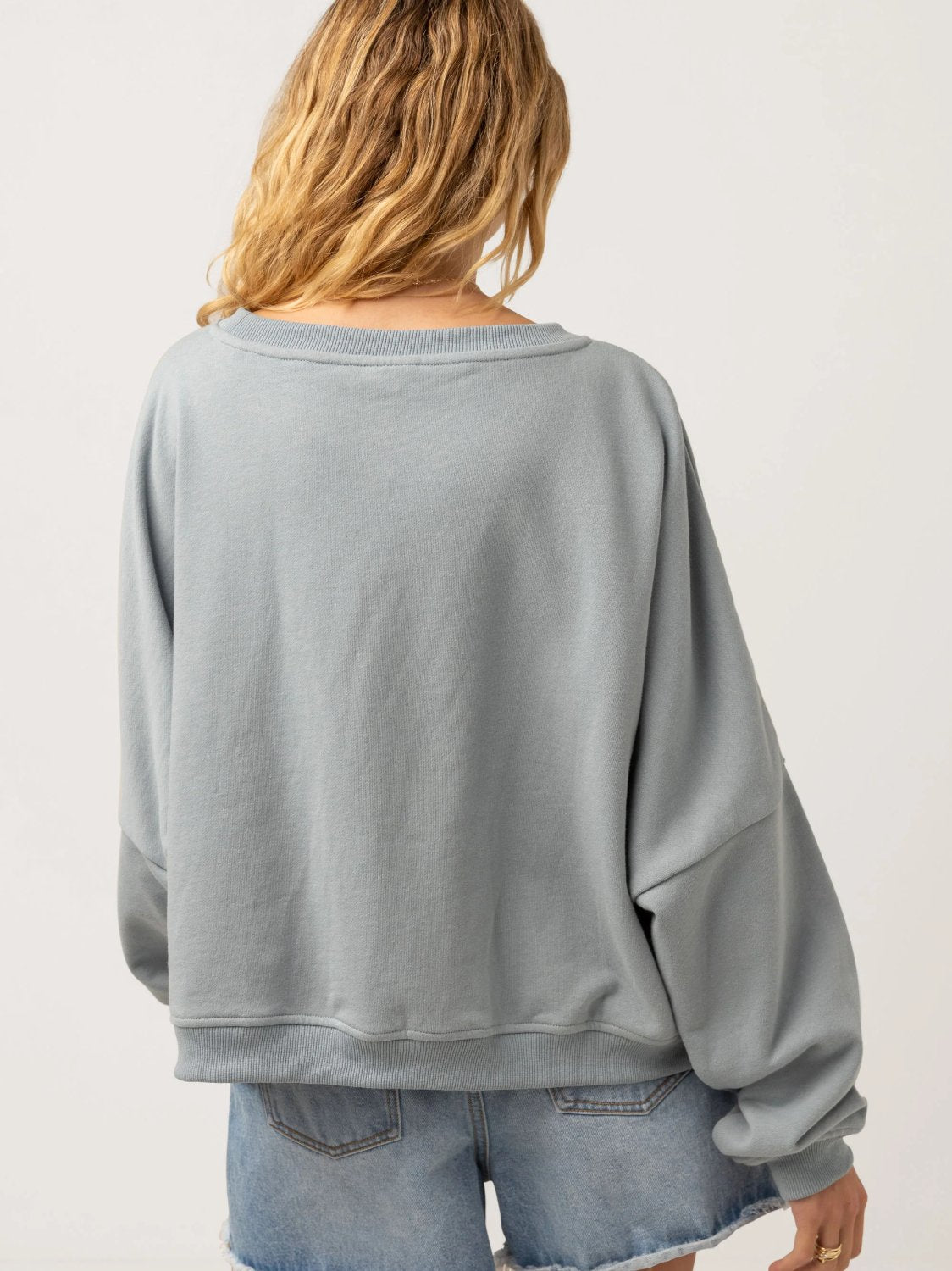 RHYTHM SLOUCH FLEECE DUSTED TEAL