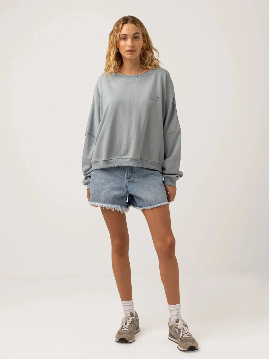RHYTHM SLOUCH FLEECE DUSTED TEAL