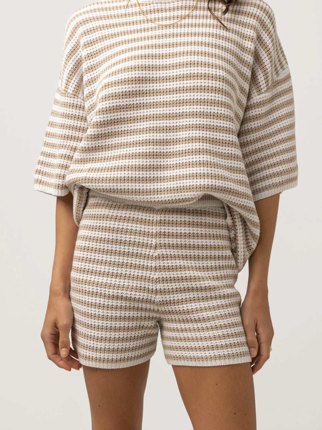RHYTHM CORSICA KNIT SHORT OATMARLE STRIPE