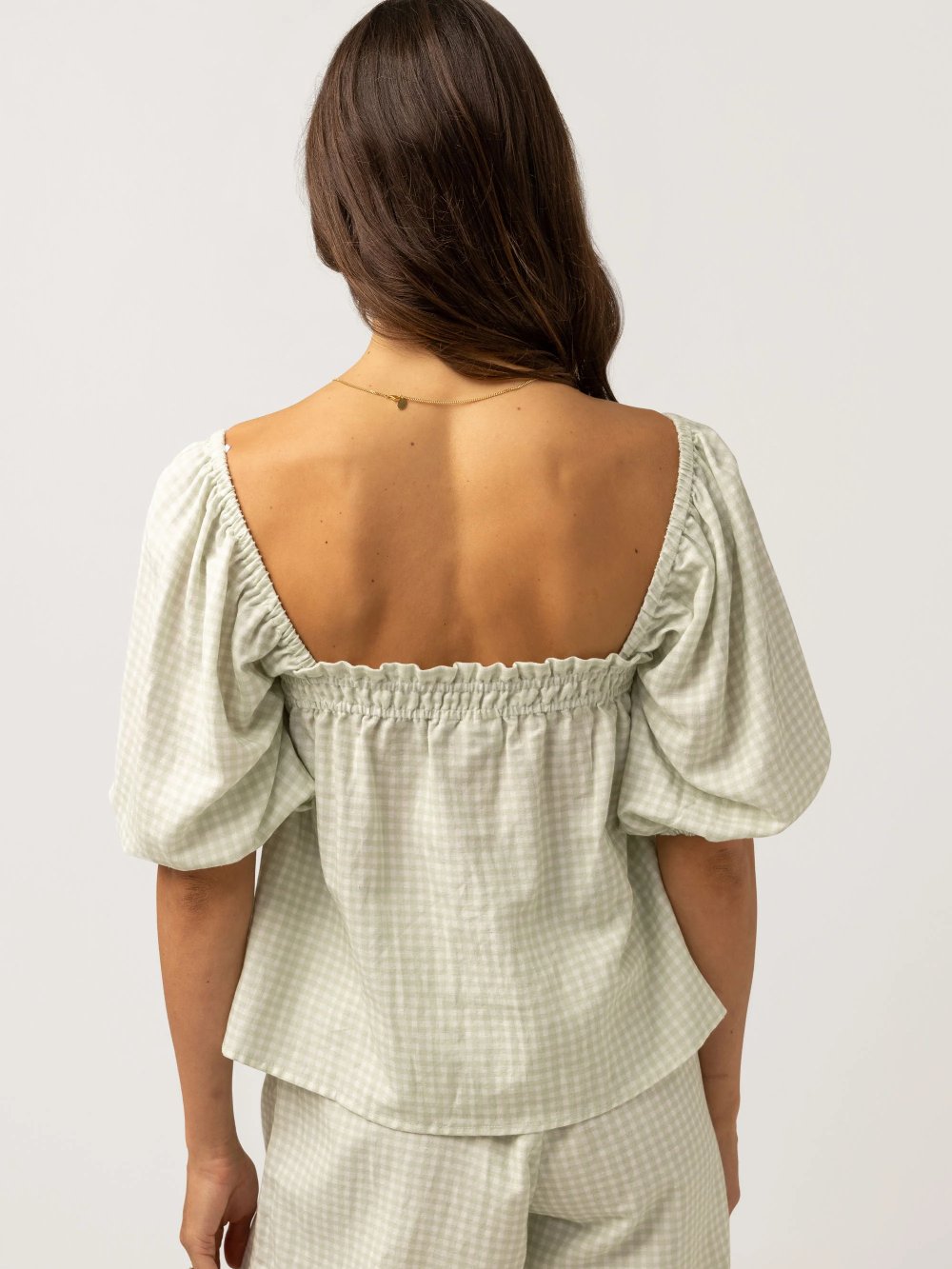 RHYTHM MAISY CHECK TOP SAGE