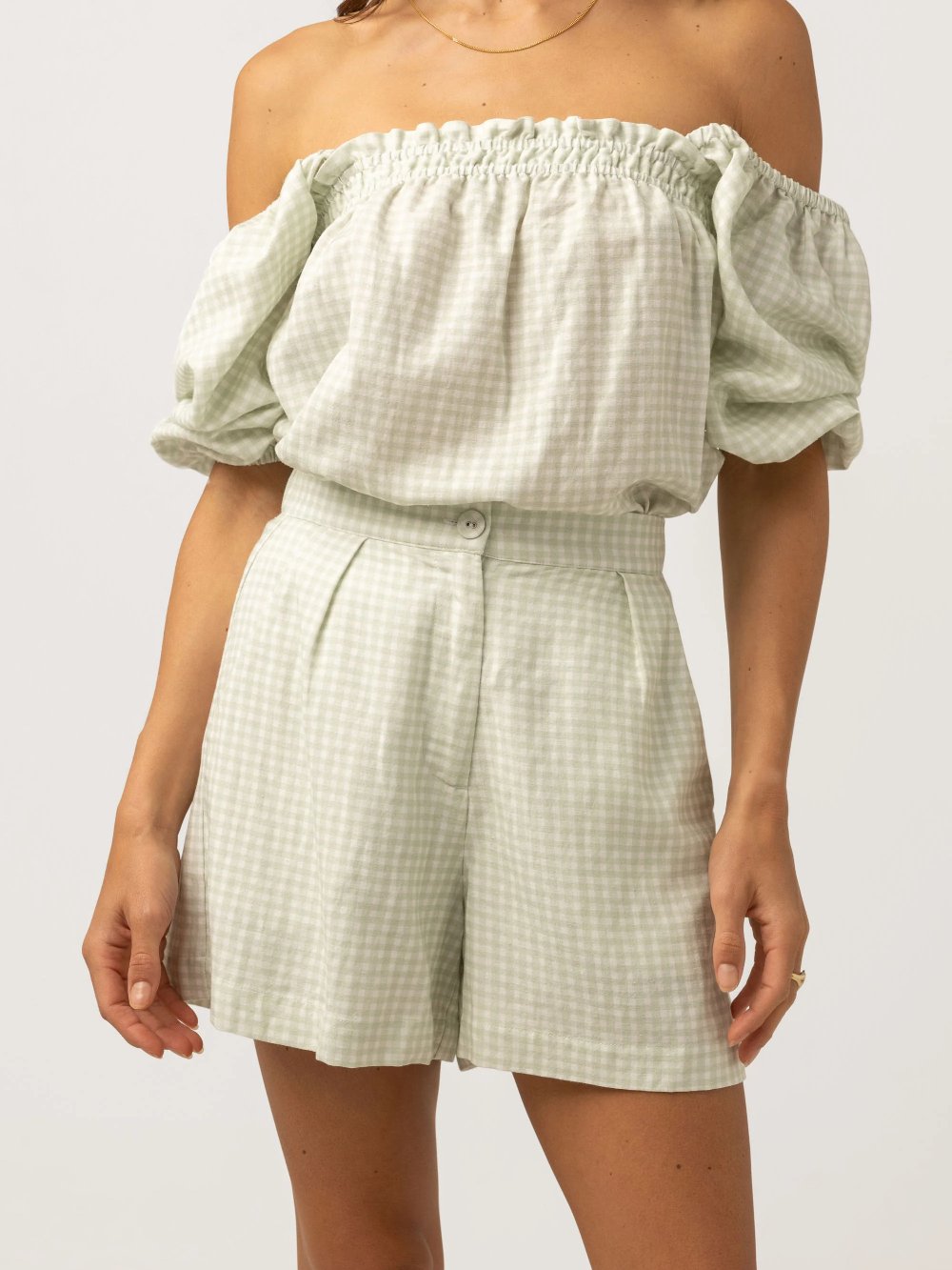 RHYTHM MAISY CHECK SHORT SAGE