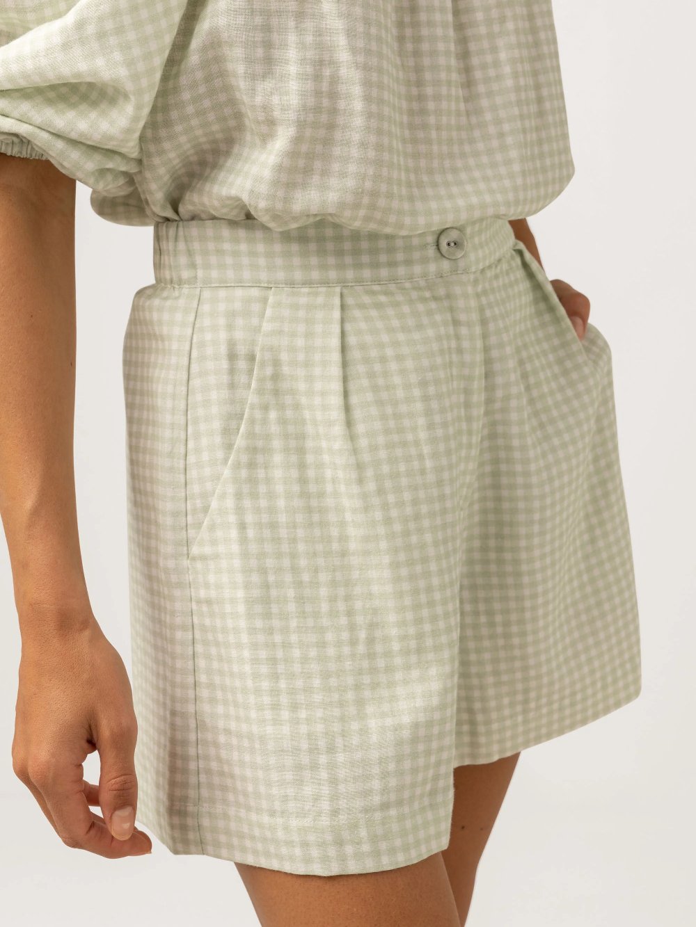 RHYTHM MAISY CHECK SHORT SAGE