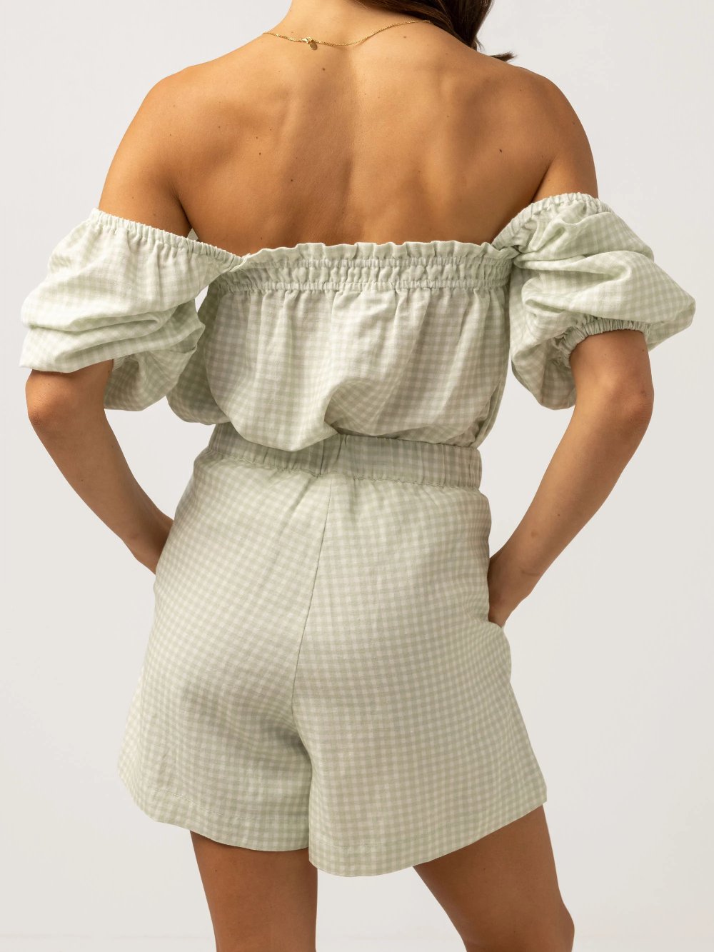 RHYTHM MAISY CHECK SHORT SAGE
