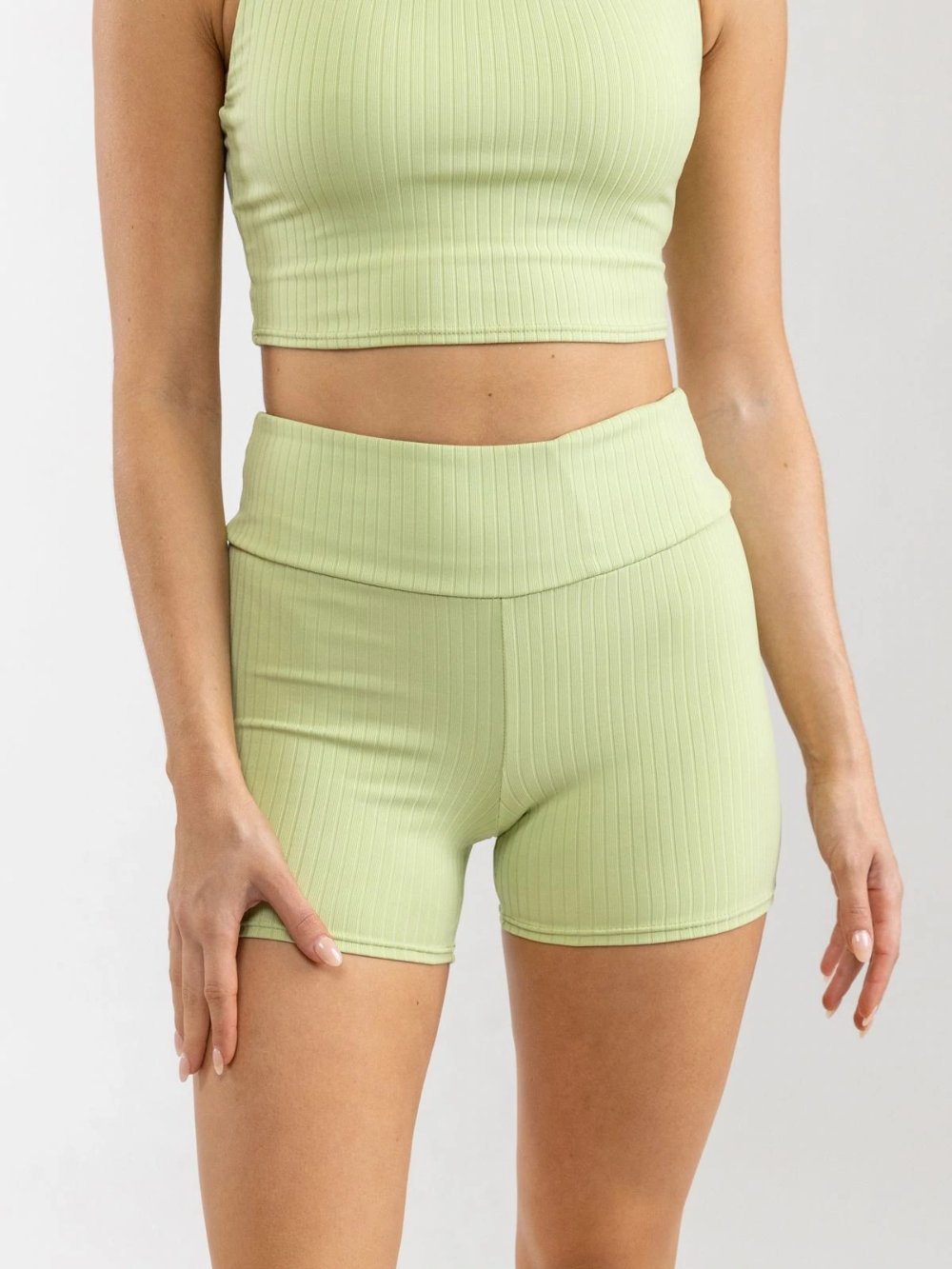 RHYTHM ELLE RIBBED BIKE SHORT APPLE