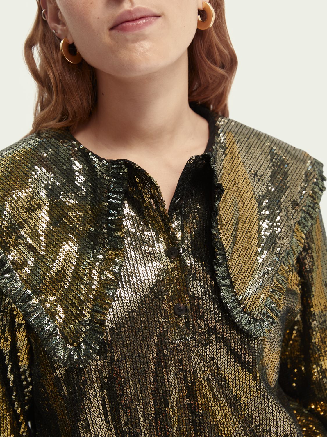 SCOTCH & SODA PRINTED SEQUIN TOP