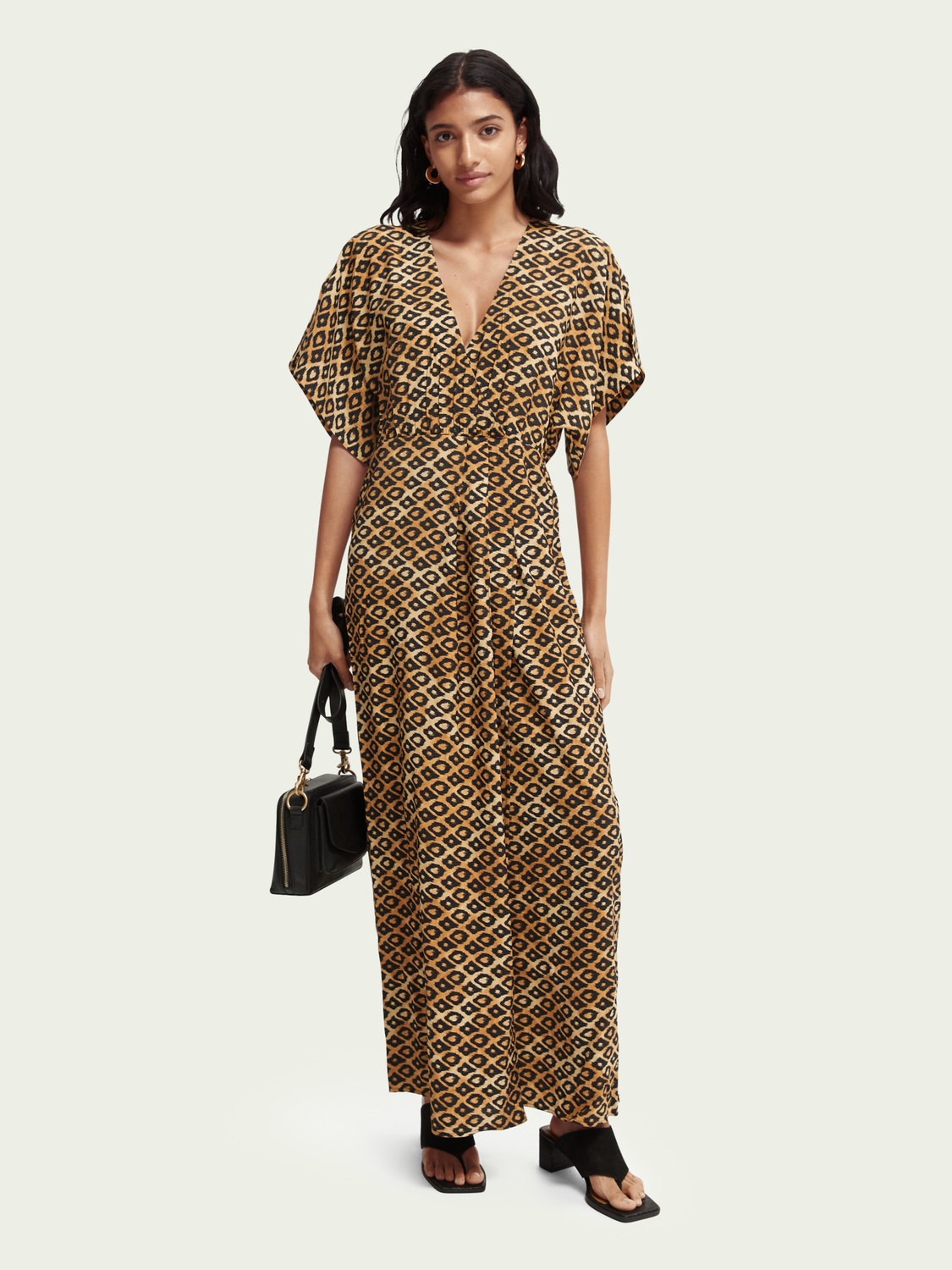 SCOTCH & SODA PRINTED V-NECK MAXI DRESS COMBO J