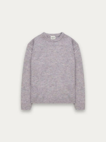 KUWALLA HEATHERED KNIT CREW SWEATER LAVENDER 