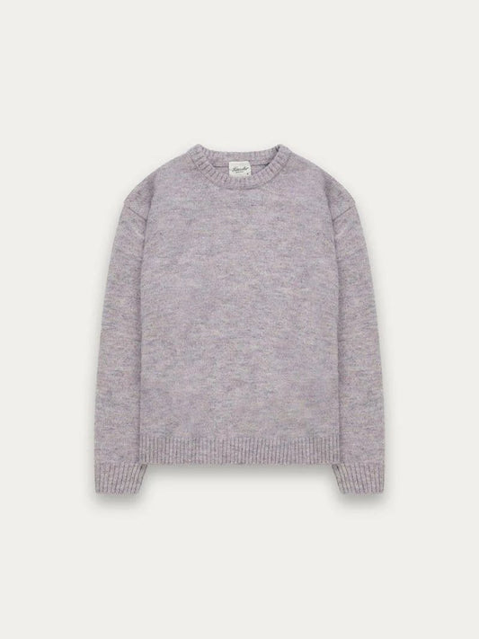 KUWALLA HEATHERED KNIT CREW SWEATER LAVENDER 