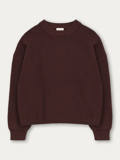 KUWALLA KNITTED BOX CREW SWEATER COFFEE 