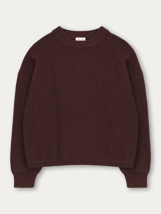 KUWALLA KNITTED BOX CREW SWEATER COFFEE 