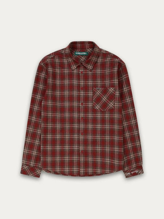 KUWALLA PLANNEL PLAID SHIRT BURNT ORANGE 