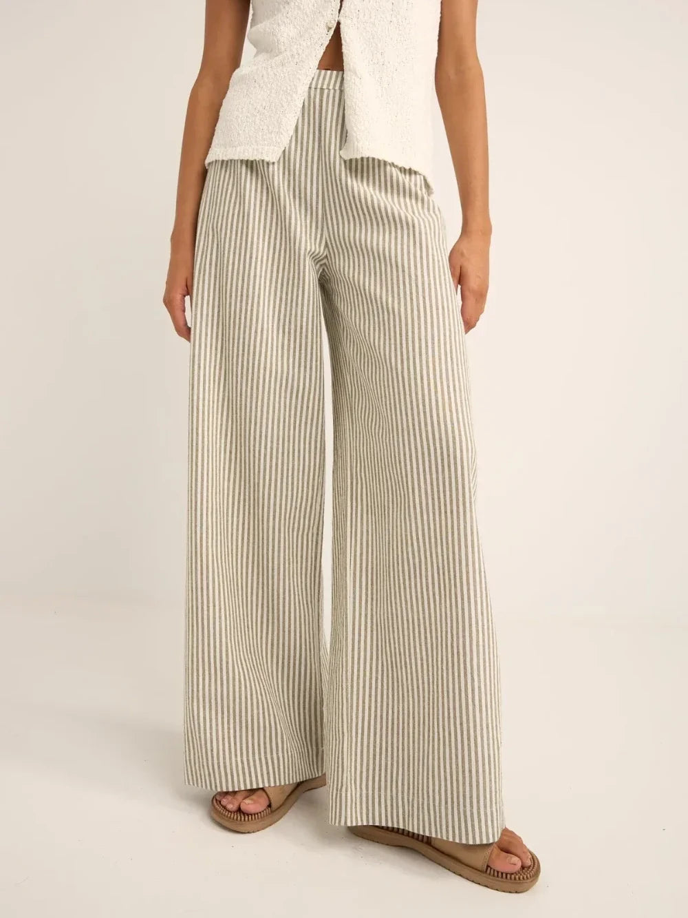 RHYTHM VALLEY STRIPE WIDE LEG PANT IVY FRONT