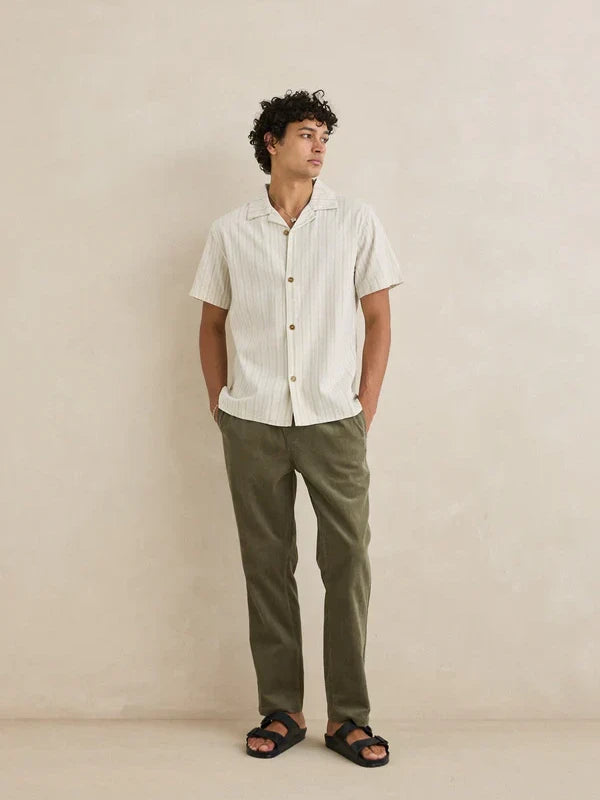 RHYTHM VACATION STRIPE SHIRT NATURAL 