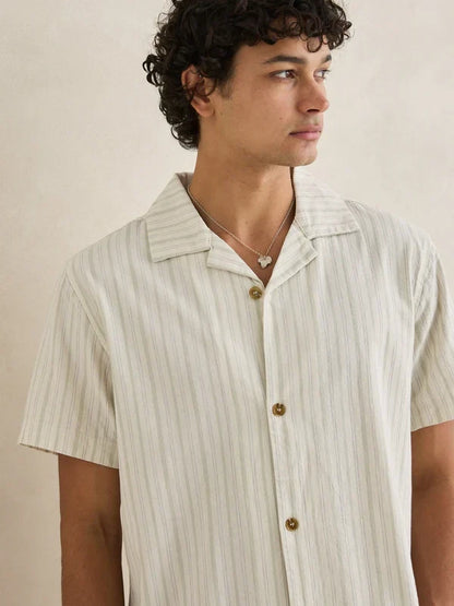 RHYTHM VACATION STRIPE SHIRT NATURAL 