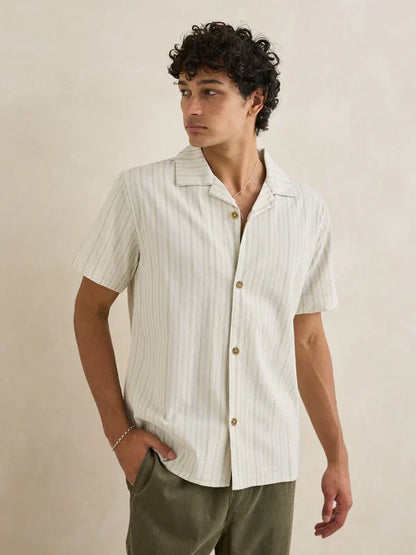 RHYTHM VACATION STRIPE SHIRT NATURAL 