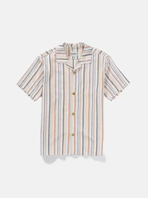 RHYTHM VACATION STRIPE S/S SHIRT NATURAL