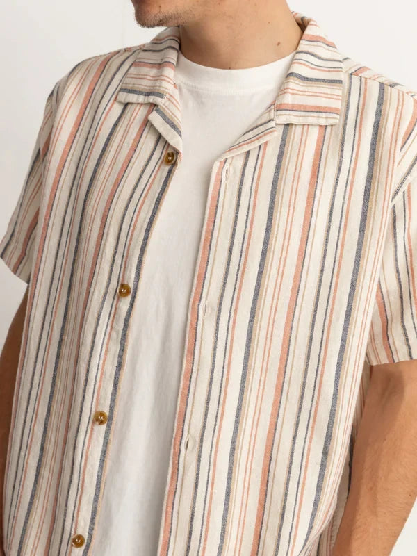 RHYTHM VACATION STRIPE S/S SHIRT NATURAL