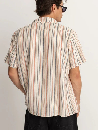 RHYTHM VACATION STRIPE S/S SHIRT NATURAL