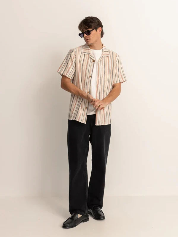 RHYTHM VACATION STRIPE S/S SHIRT NATURAL