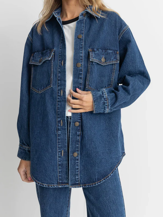 RHYTHM OVERSIZED DENIM SHACKET DARK WASH