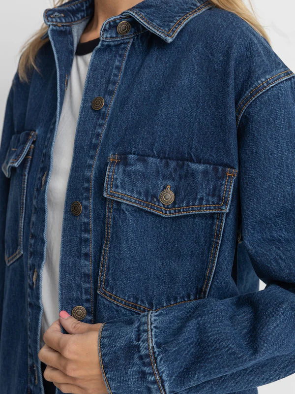 RHYTHM OVERSIZED DENIM SHACKET DARK WASH