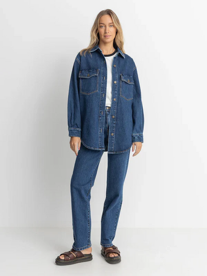 RHYTHM OVERSIZED DENIM SHACKET DARK WASH