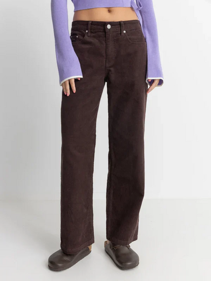 RHYTHM LULA LOW RISE PANT CHOCOLATE 