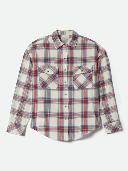 BRIXTON BOWERY VINTAGE OVERSHIRT OFF WHITE/BERRING SEA