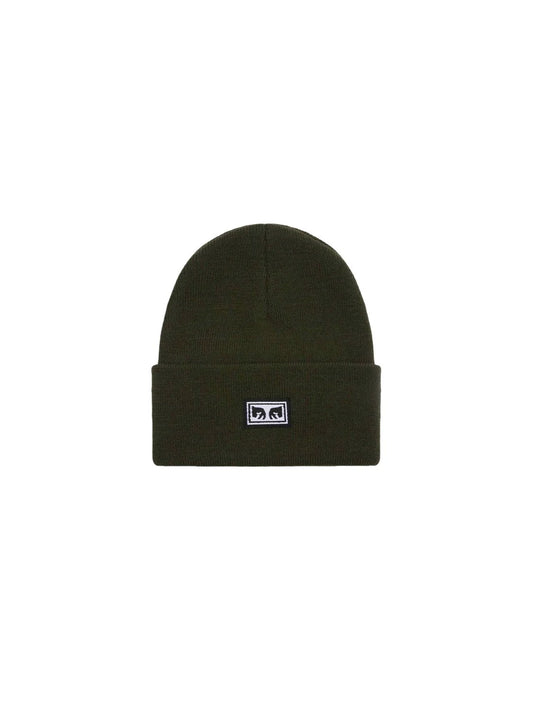 OBEY ICON EYES BEANIE BLACK KOMBU GREEN