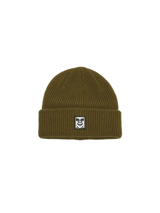 OBEY MID ICON PATCH CUFF BEANIE DULL ARMY