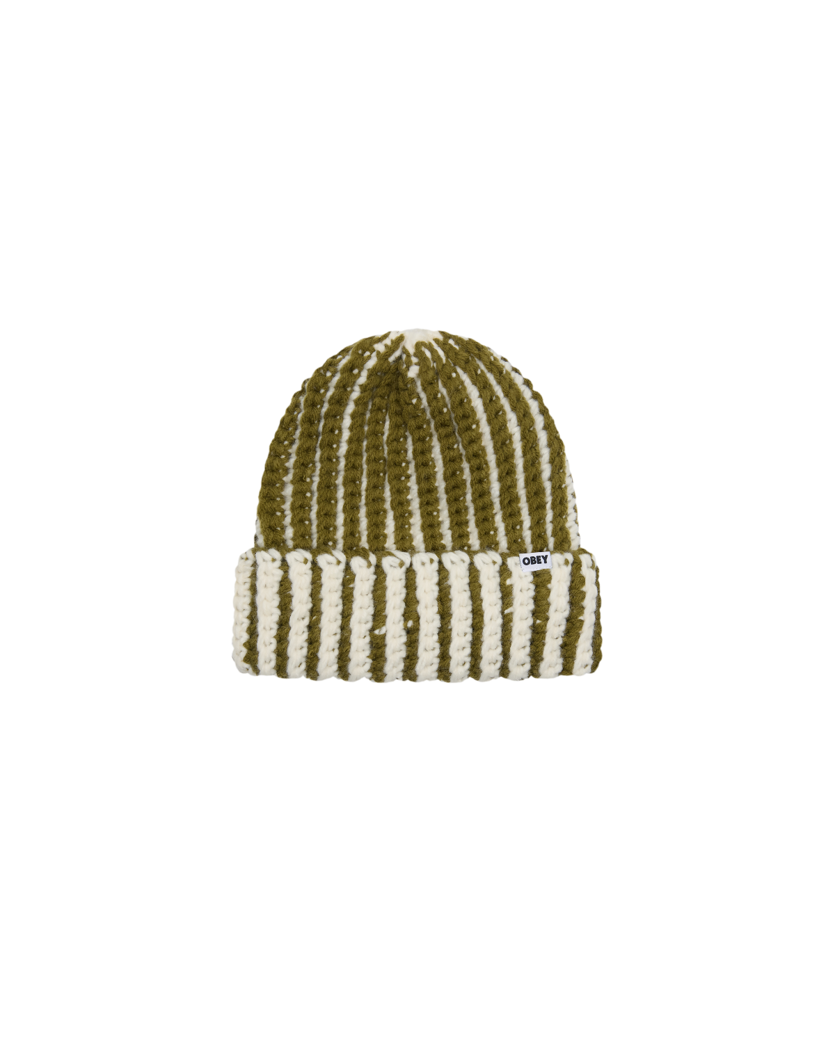 OBEY SCOUT CHUNKY BEANIE MOSS GREEN MULTI 