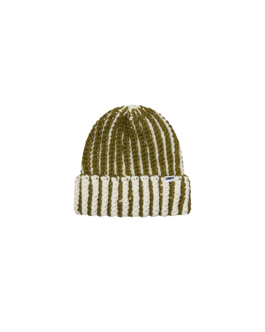 OBEY SCOUT CHUNKY BEANIE MOSS GREEN MULTI 